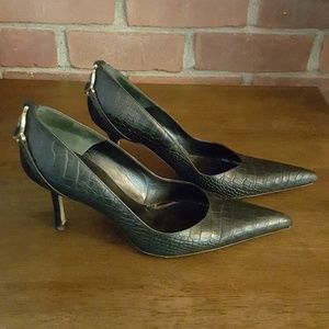 Versace black leather shoes